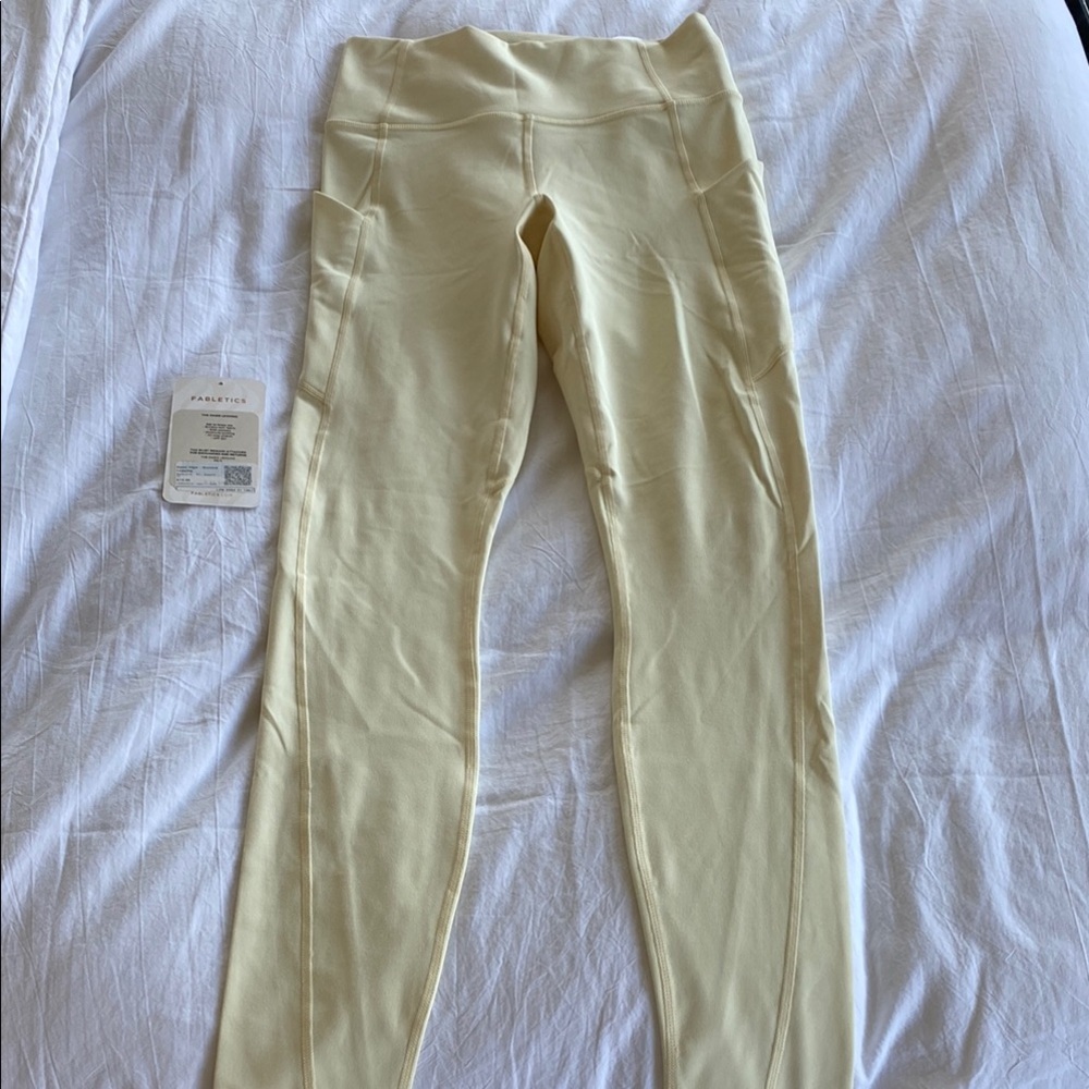 Fabletics Cream Leggings